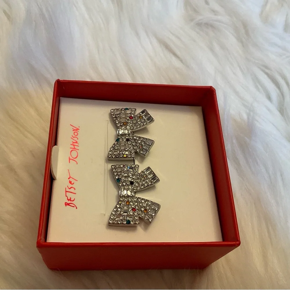 Betsey Johnson Holiday Bow Earrings - New in Box